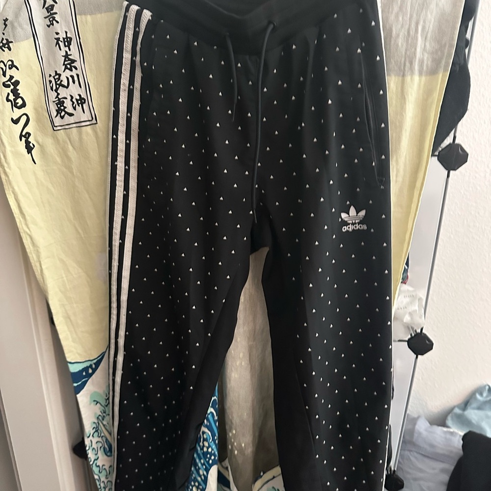 Adidas x Pharell Williams Black Sweatpants with Three-Stripe Design